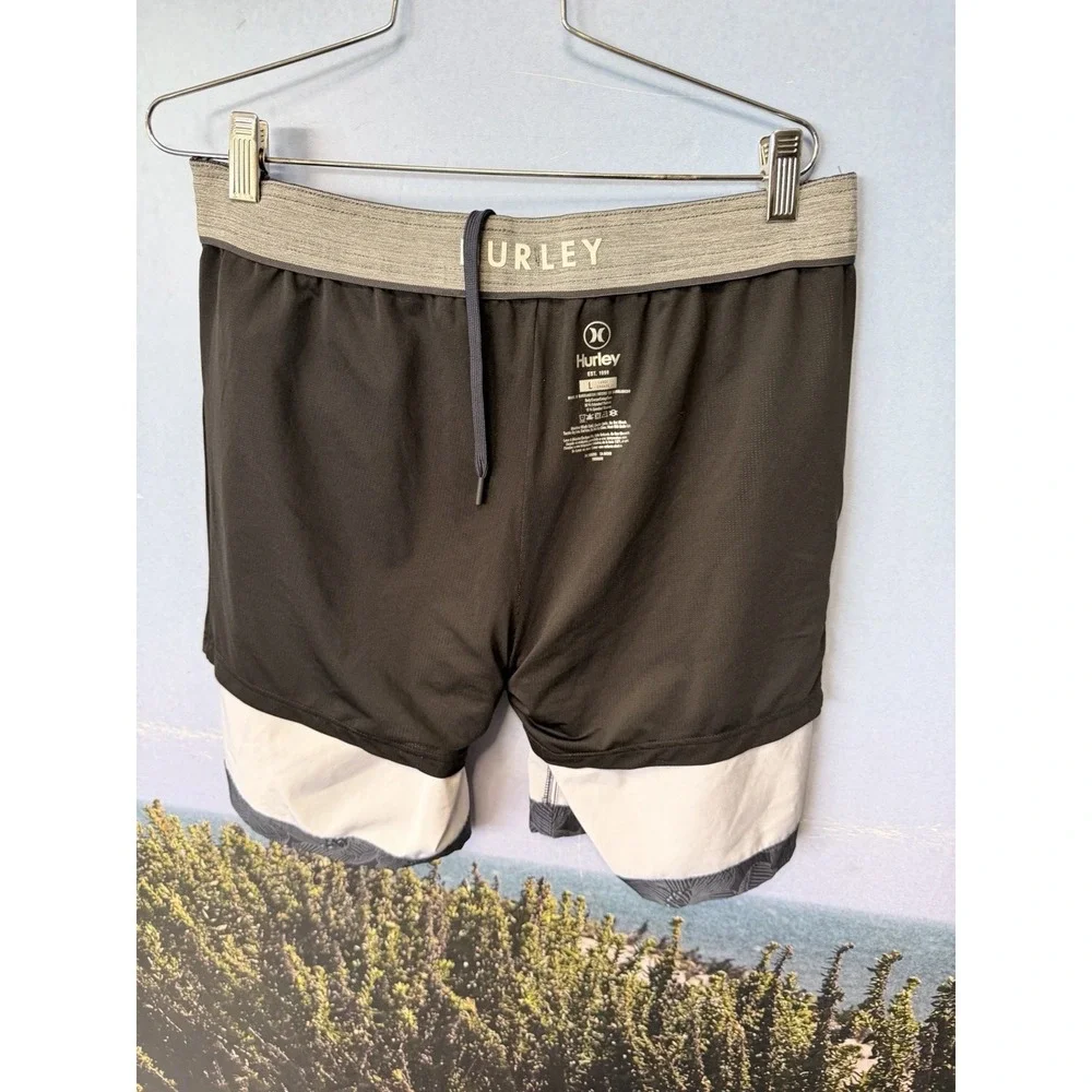 Hurley Board Shorts Mens L‎ Swim Trunks Lined Beach Coastal 4-Way Stretch